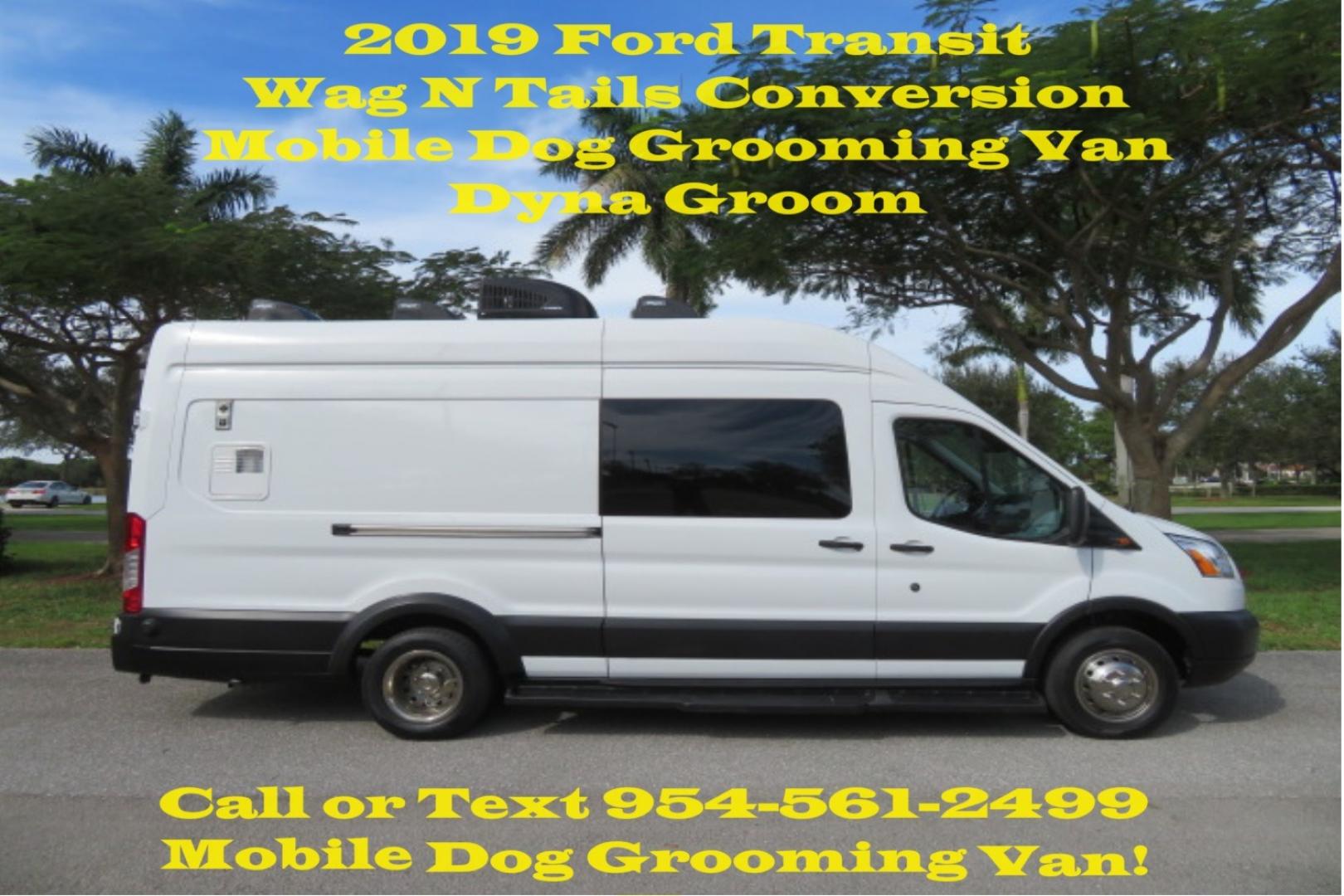 2019 White /Gray Ford Transit (1FTRS4XG0KK) , located at 4301 Oak Circle #19, Boca Raton, FL, 33431, (954) 561-2499, 26.388861, -80.084038 - 2019 Ford Transit T350 High Roof Extended Commercial Dog Grooming Van Wag-n-tails Dyna Groom Conversion fully equipped with everything you need to start your dog grooming business or add to your fleet. Mobile Dog Grooming Van Mobile Grooming Vehicle. Wag-N-Tails Conversion. This van is fully loaded - Photo#0